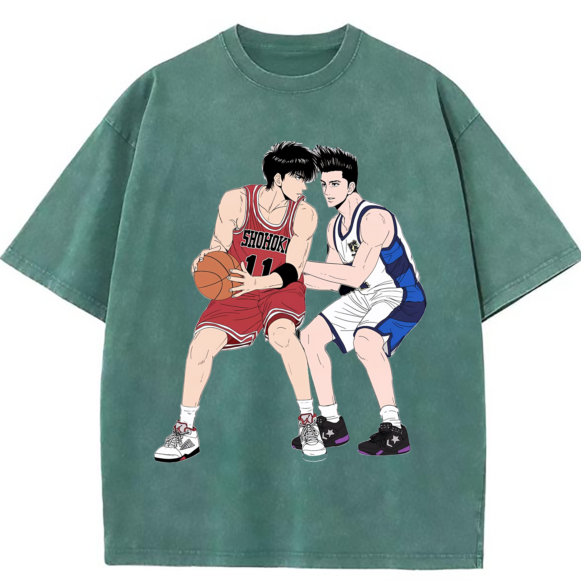 （画像用） SLAM DUNK／スラムダンク 綿100% ヴィンテージ風 半袖Tシャツ（フロントプリント）